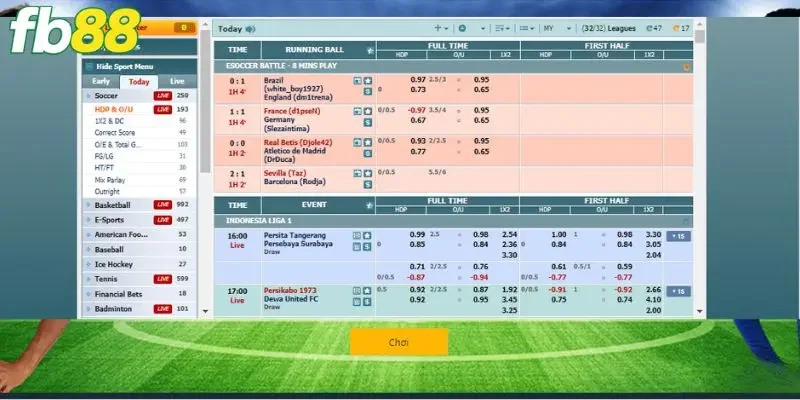 Kèo bóng đá là tỷ lệ cá cược mà nhà cái đưa ra cho từng trận đấu